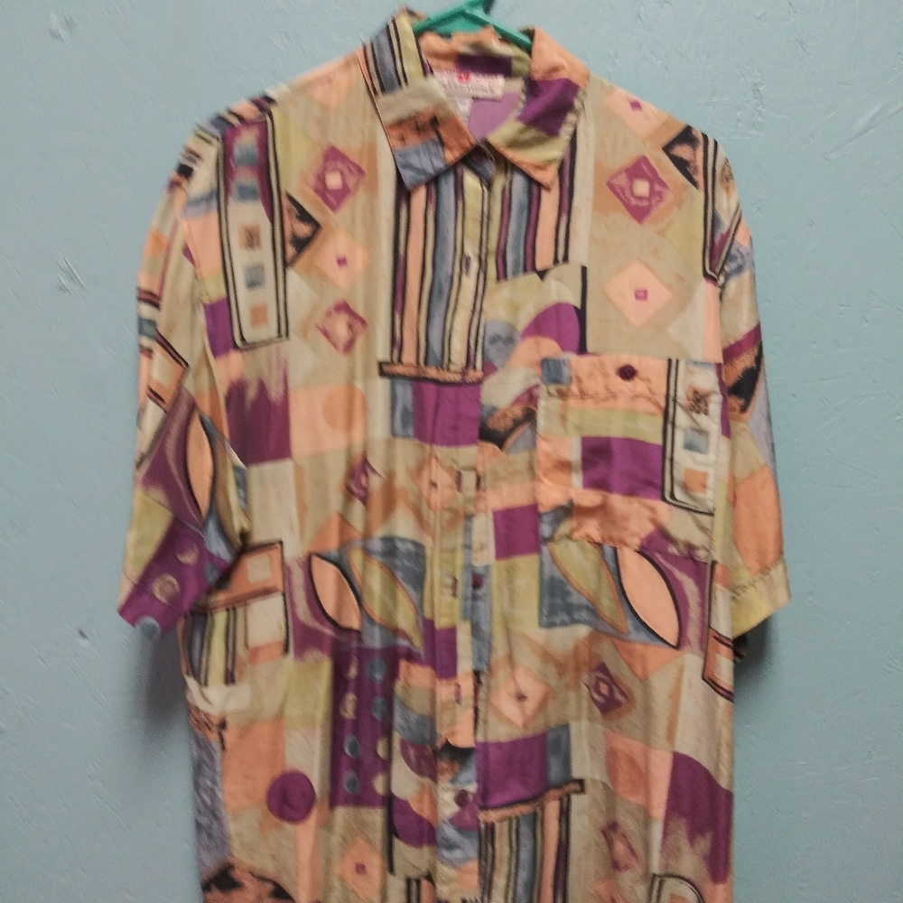 Silk print blouse